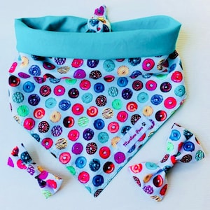 Reversible Donut Dog Bandana, Donuts, Donut Cat Bandana, Birthday Bandana, Doughnut Bandana, Donut Dana, Tim’s Bandana