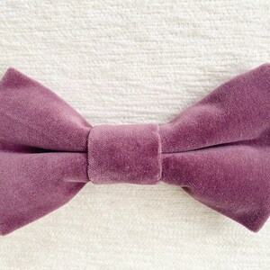 Luxurious Plum/Purple Velvet Bow Tie. Premium Velvet,  Over the collar with elastic loops Bow Tie.  Christmas/New Years/Wedding Bow Tie.