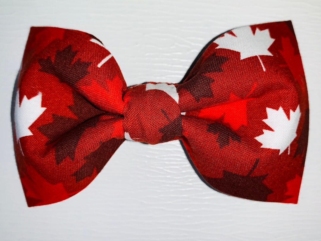 Canada Day Dog and Cat Bow Ties, Small Pet Bow Ties. O Canada Bow Tie