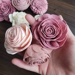 Shades of pink assortment, sola wood flowers image 2