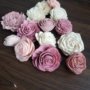 Shades of pink assortment, sola wood flowers image 3