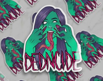 Zombie Girl Sticker - Zombie Vinyl Sticker - Spooky Sticker - Halloween Sticker - Hydro Flask Sticker - Laptop Sticker - Waterproof Sticker