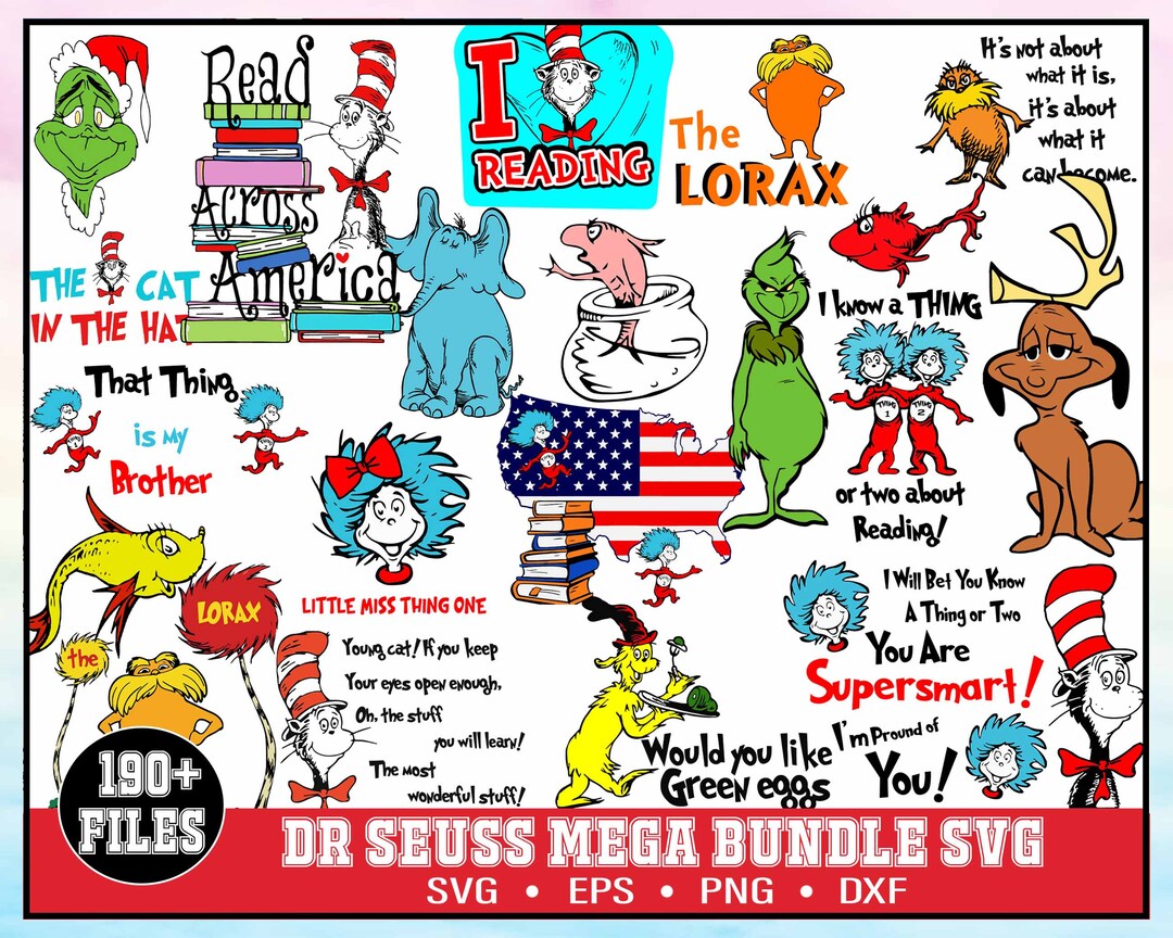 Dr Seuss Hat SVG , Dr Seuss Svg , Mega Bundle , Cat in the Hat SVG ...