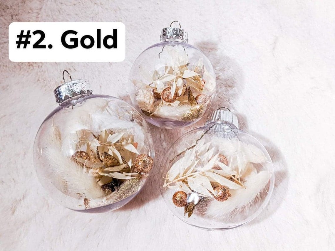 Christmas Ornaments Real Dried Flowers Christmas Ball Boho Etsy