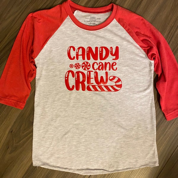 Candy Cane Crew Tshirt, kids shirt, Christmas shirt, Holiday shirt, Holiday Kids Shirt, Christmas kids shirt, School dress up days