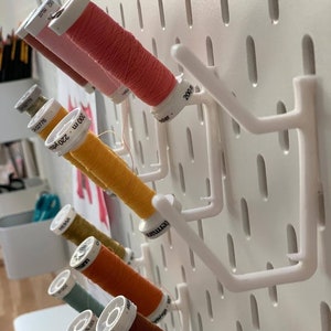 IKEA Sewing thread spool & bobbin holders for SKÅDIS pegboard sewing and craft room - thread storage