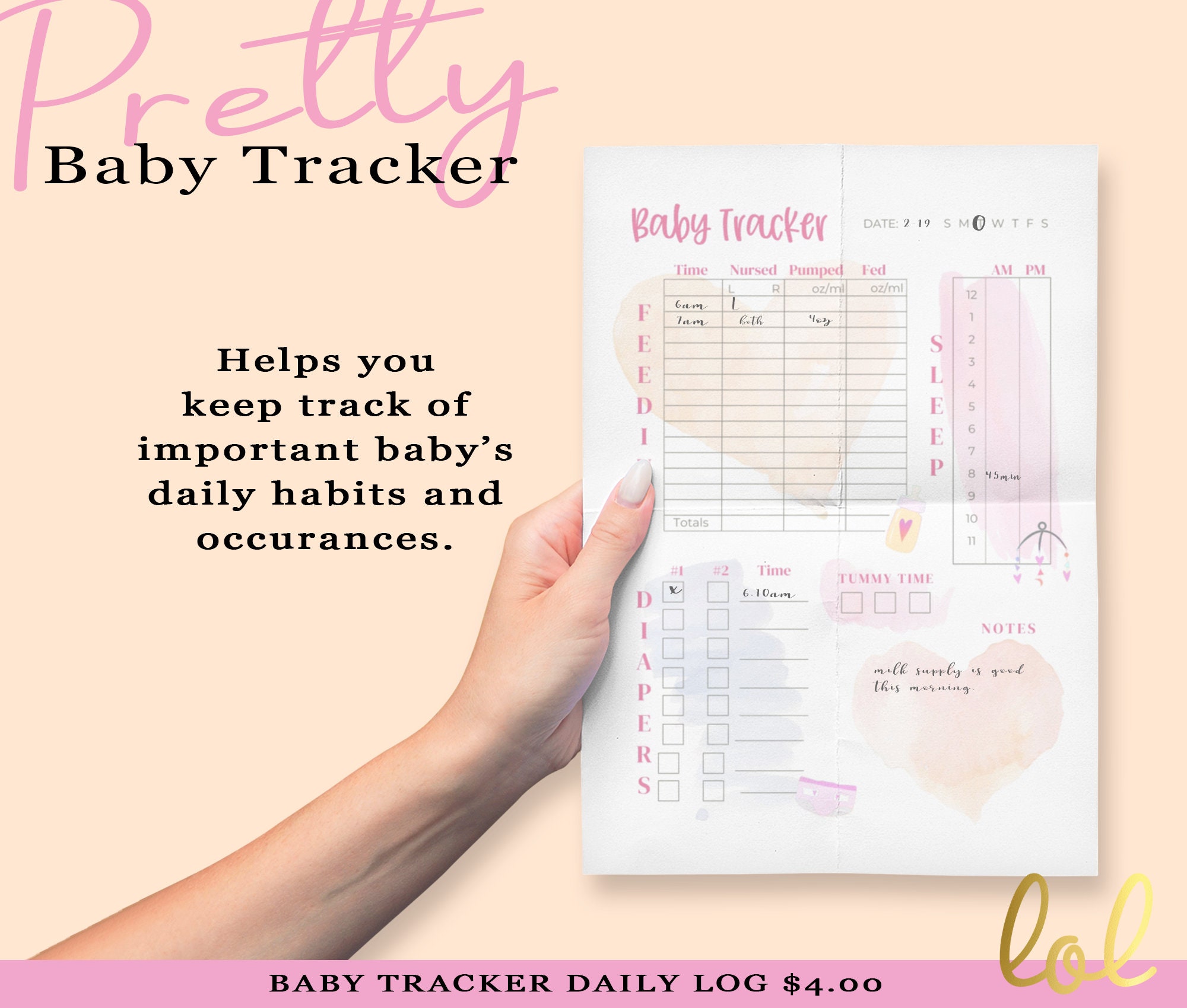 Baby Tracker - Baby Log - Baby Daily Habits Log - Baby Tracker ...