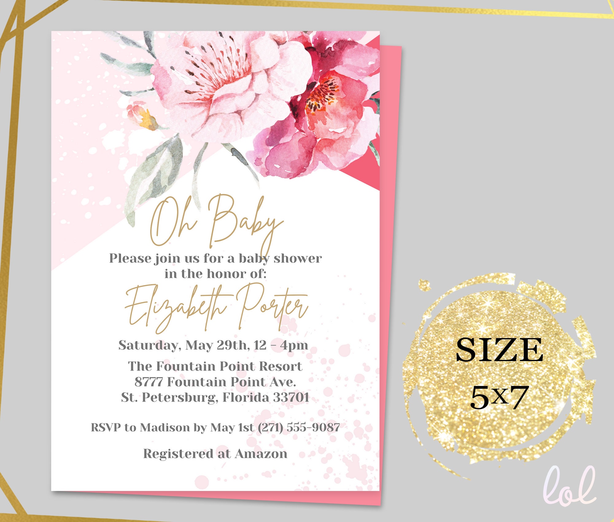 Baby Shower Invitations Etsy - Baby Shower Templates - Editable Baby ...