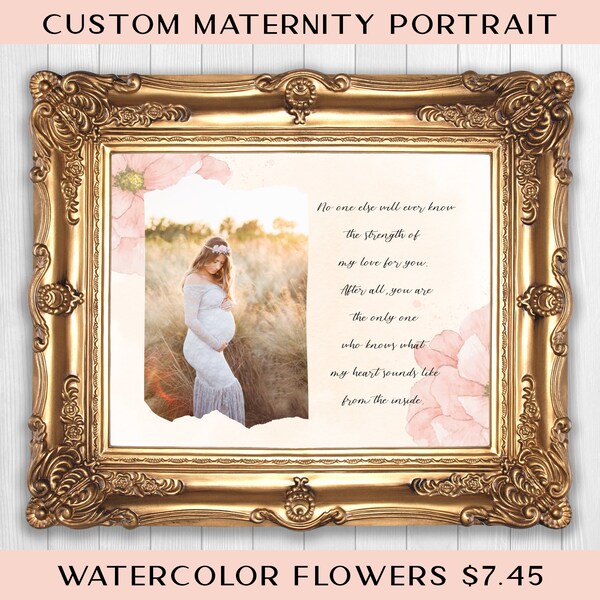 Custom Maternity Portrait Template - Maternity Portrait Quote - Maternity Photo Portrait - Custom Maternity Photo Art - Maternity Photoshoot