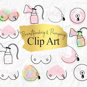 Breastfeeding and Pumping Clipart Images Graphics - Black, Watercolor, Pink Clipart Breastfeeding - Clipart for Mom Blog, Breastfeeding Icon