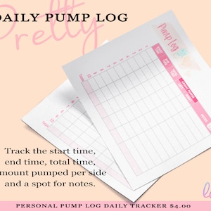 Breast Pumping Log Sheet - Printable Breast Pumping Log - Breastmilk Pumping Log - Pumping Record - Pumping Tracker - Breastfeeding Log