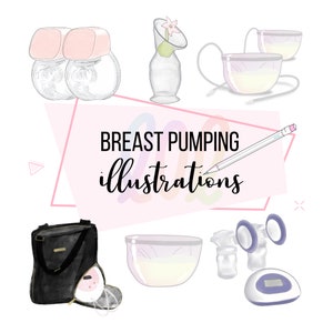 Breast Pump Graphics - Breast Pumping Illustrations - Breast Pump Clip Art - Breast Pump Logos - Breastfeeding Graphics - Pumping Mom