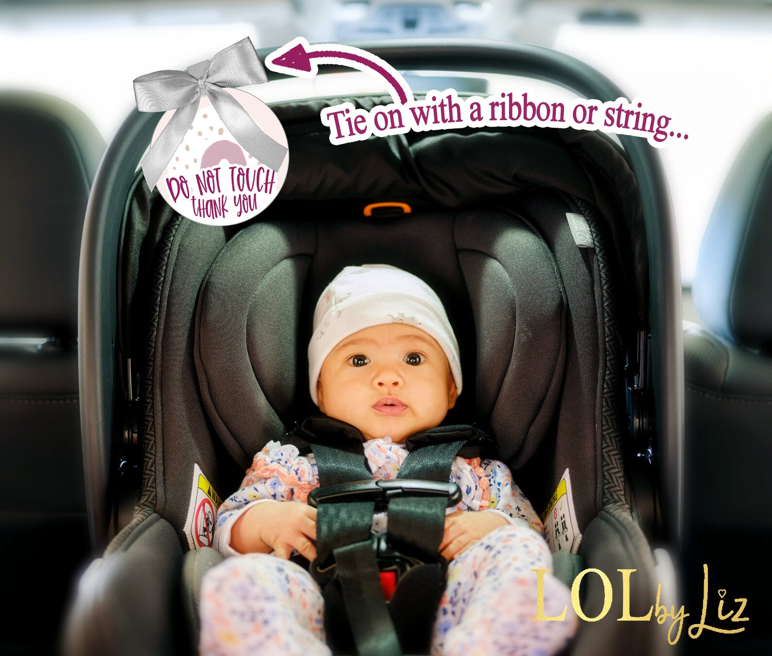 Car Seat Signs/tags Don't Touch My Baby Car Seat Signs Rainbow Design