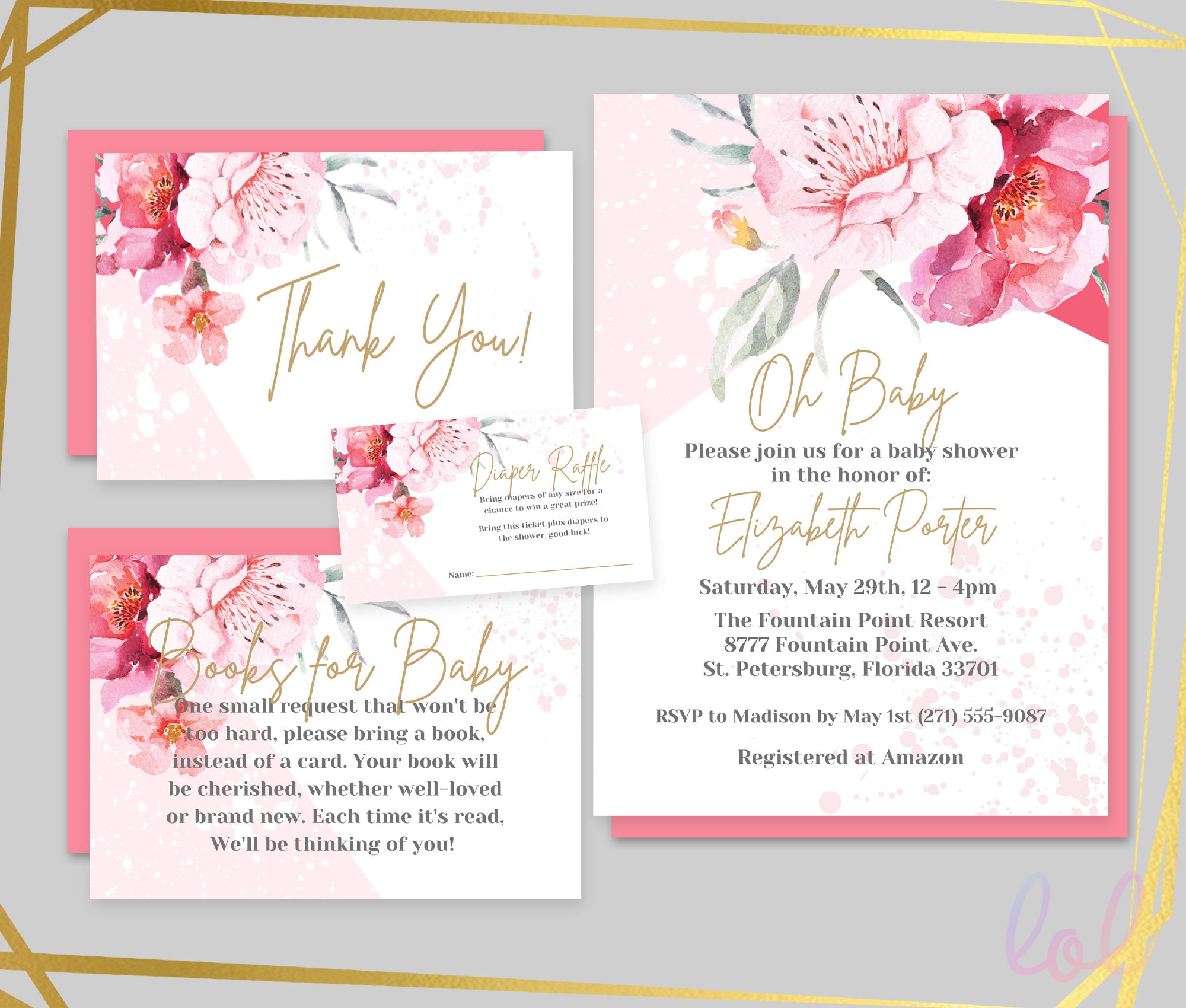 Baby Shower Invitations Etsy - Baby Shower Templates - Editable Baby ...