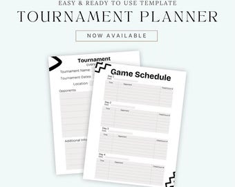 Planificador de fin de semana de torneos para padres de deportistas / Calendario deportivo juvenil, preparación y recuperación (imprimible)