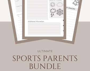 Paquete completo de planificación deportiva para padres / Organizador para padres de deportes juveniles / Incluye planificador y cronograma de nutrición e hidratación