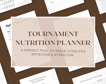 Planificador de nutrición para torneos para jóvenes atletas / Guía de alimentación e hidratación para múltiples juegos para padres de deportistas