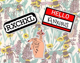 Limited Edition Acrylic Pins, anxiety pin, stfu pin, inappropriate pins, funny birthday gift, gift for him, gift for her, hand drawn art