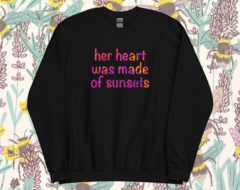 Sunset Love Crewneck, positive clothing, happy sweatshirt, sunset sweater, gift for her, gift for friend, gift for wife, birthday gift