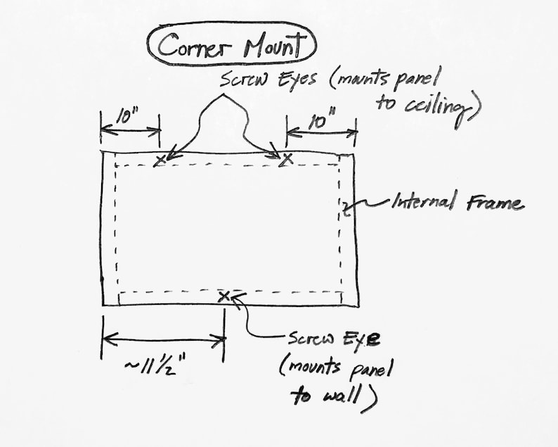 CEILING /& CORNER Mounting Kit for hanging Acoustic Panels and pictures Wall Art Installation Instructions Included Heavy Duty Hardware