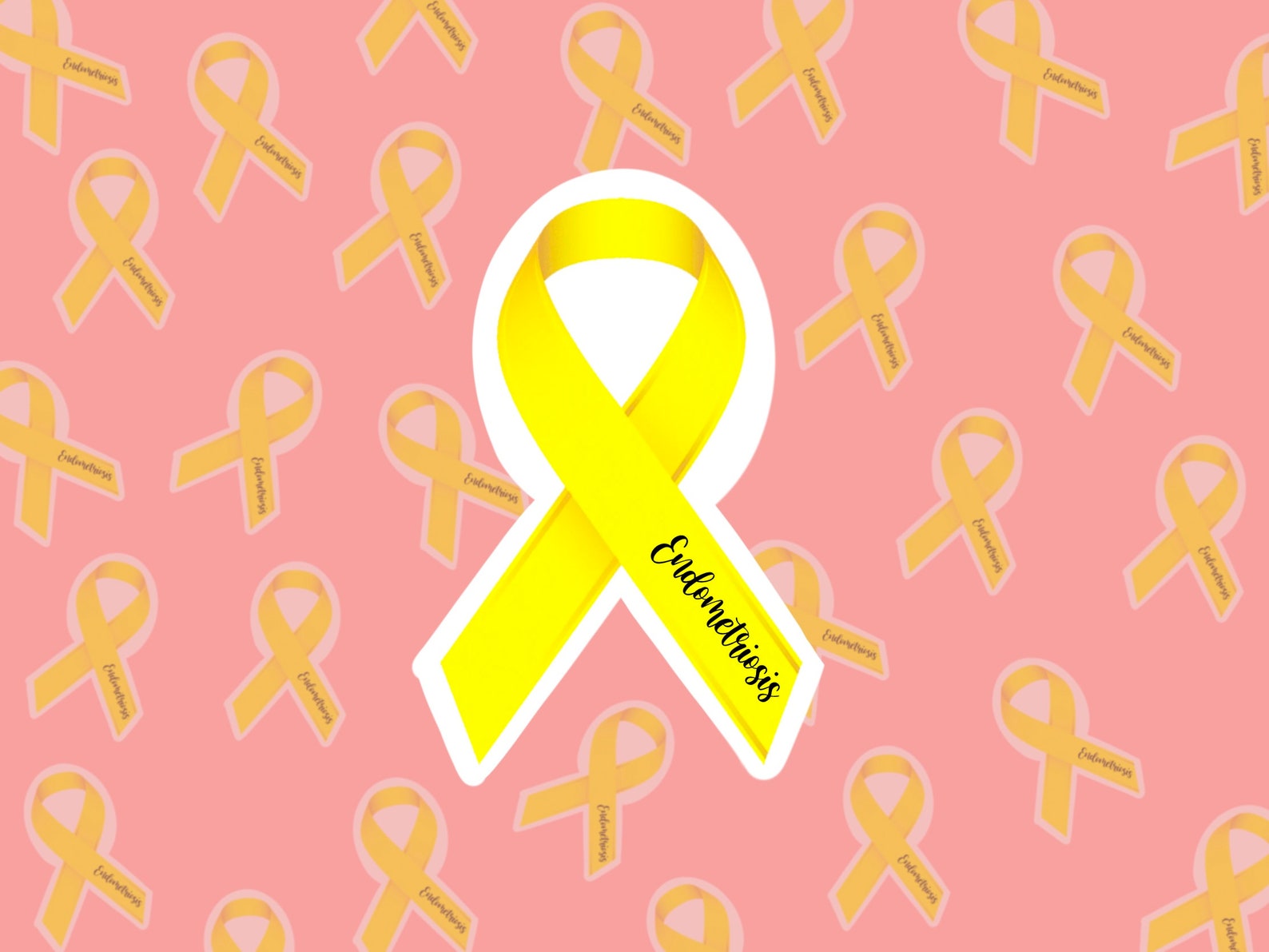 Endometriosis Ribbon Sticker Endometriosis Awareness Etsy