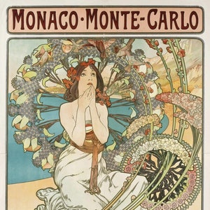 Alphonse Mucha Art Nouveau Print - Monaco Monte Carlo