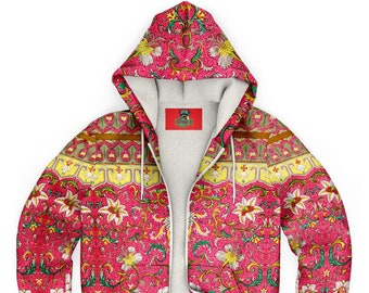 Sudadera con capucha y cremallera de microfibra Art Nouveau - Colección del Museo Owen Jones