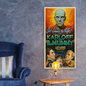 The Mummy 1932 vintage movie poster, retro movie poster, horror movie poster