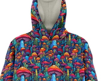 Psychedelic Microfleece Snug Hooded Blanket,