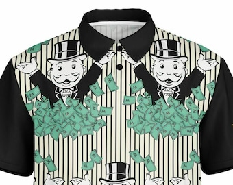 Performance Golf Polo, Dollar Bills, Sweat wicking Custom Polo
