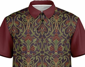 Art Deco Men's Golf Polo - 100% Recycled, Sweat-Wicking, UPF 50+ Protection