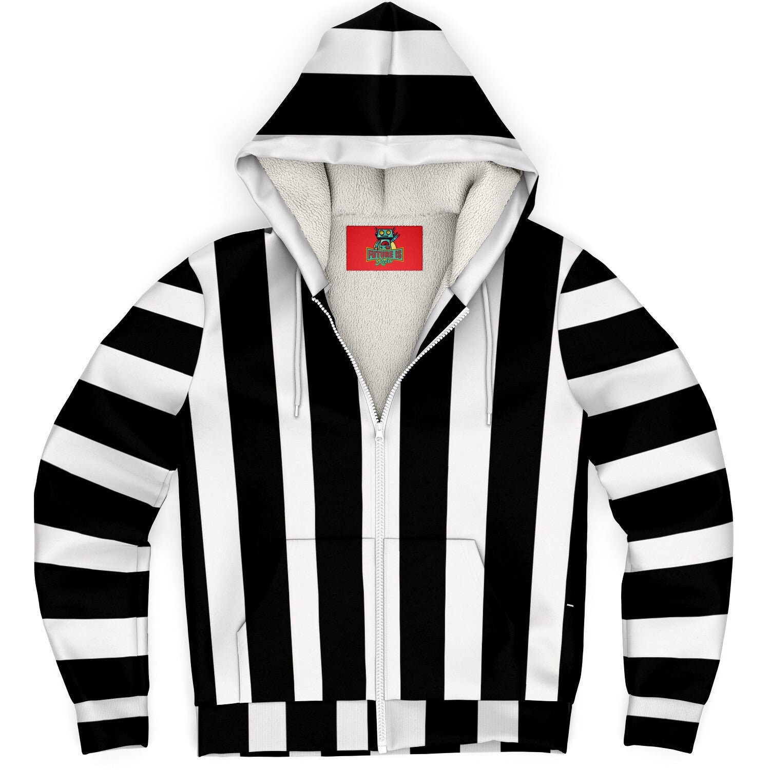 Microfleece Ziphoodie Gothic Style Black and White - Etsy