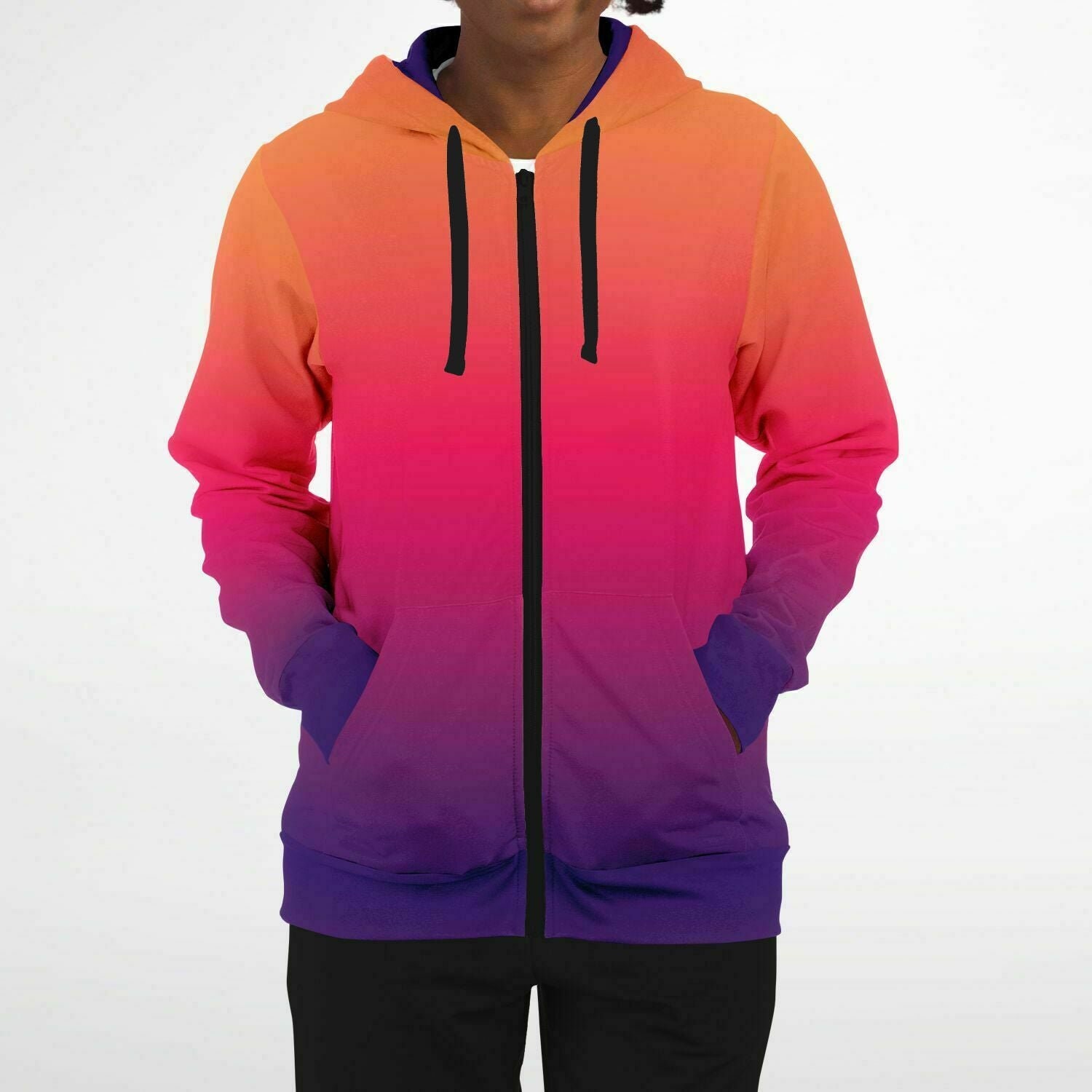 Ombre Zip up Hoodie, Lightweight Hoodie, Fall Hoodie Ombre Zip up Hoodie, Lightweight Hoodie, Fall Hoodie