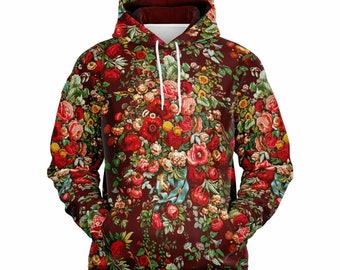 Art Nouveau Floral Hoodie Art Deco Print Zip Hoodie Harajuku - Etsy