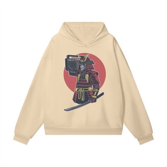 Pure Cotton Heavyweight 460GSM Oversized Hoodie- Samurai Skeleton