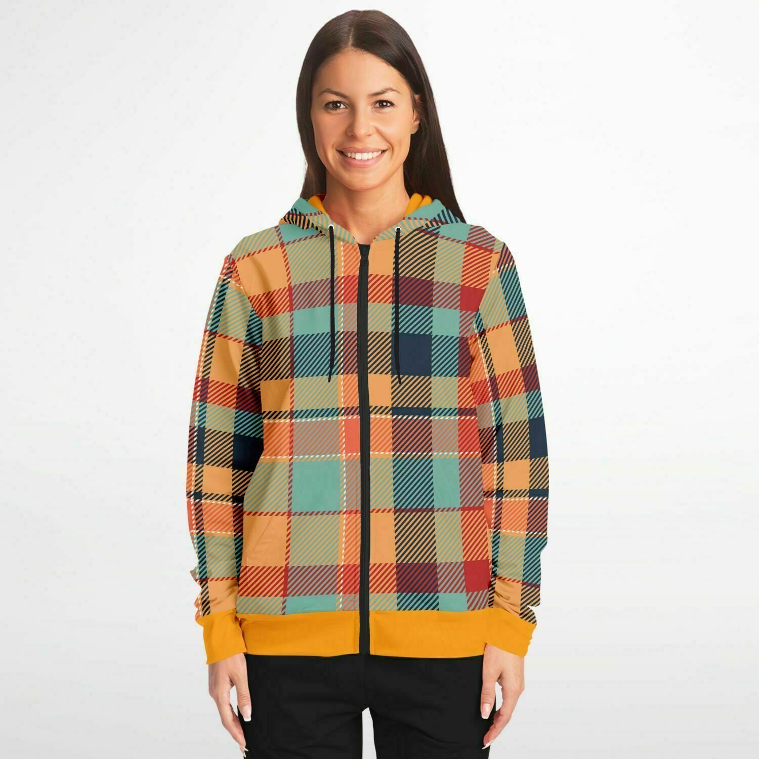 Zip Hoodie Retro Plaid or Tartan for Men or Women - Etsy