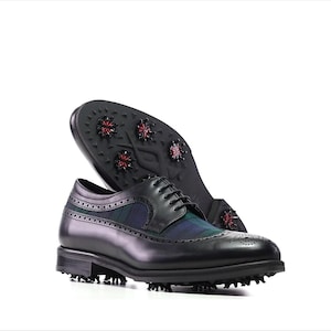 Handmade Artisan Tartan Golf Shoes: The Black Watch - Unparalleled Tradition, Quality, and Comfort