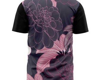 Midnight Flower Unisex Baseball Jersey - Etsy