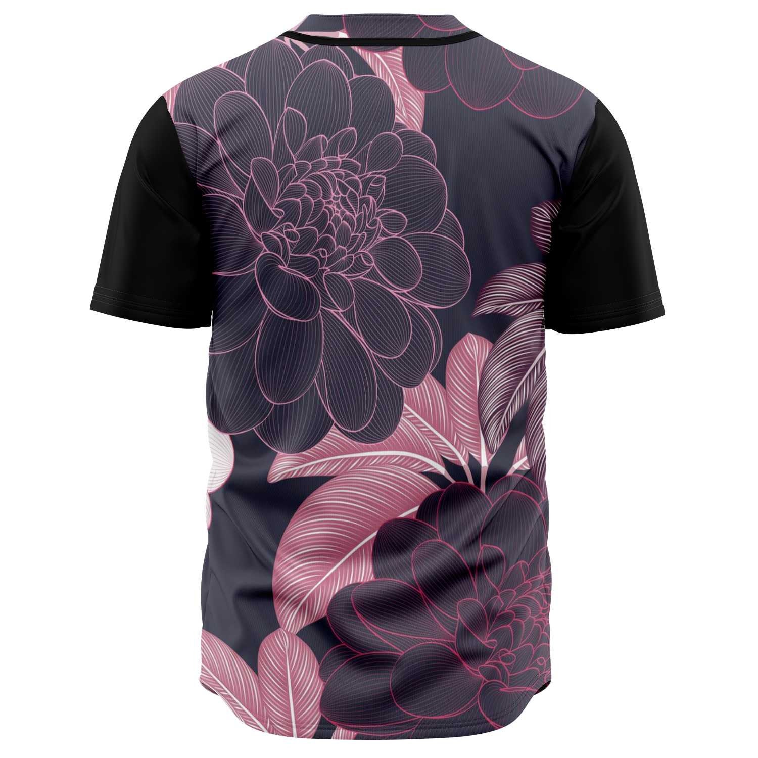 Midnight Flower Unisex Baseball Jersey