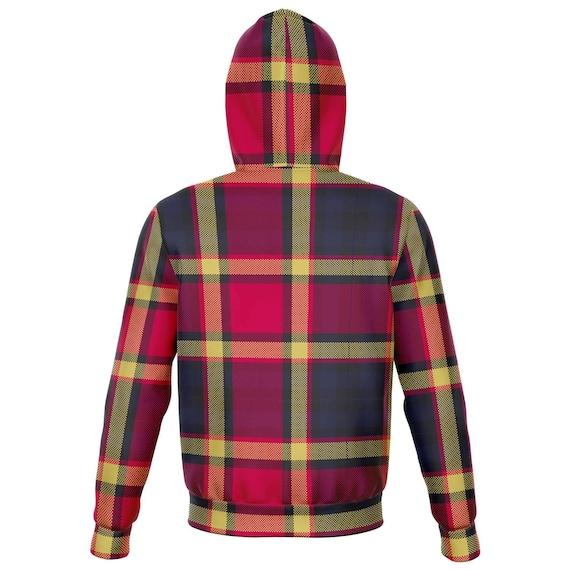 Plaid zip up hoodie discount