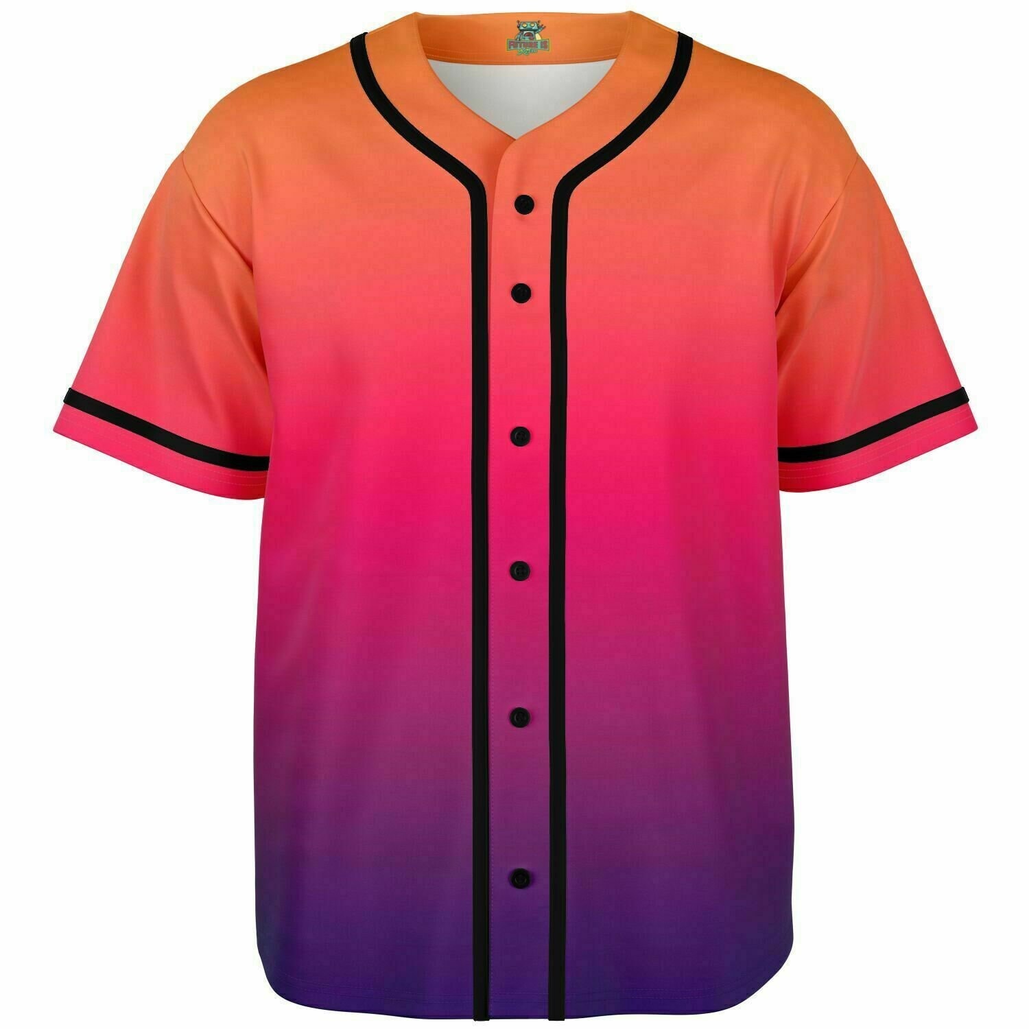 Baseball Jersey - Midnight Sunset, Ombre Retro Top, Retro