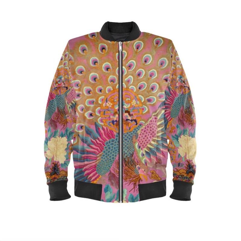 Bomber Jacket - vintage kimono Print