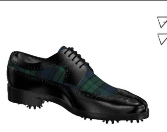 Handmade Artisan Tartan Golf Shoes: The Black Watch - Unparalleled Tradition, Quality, and Comfort