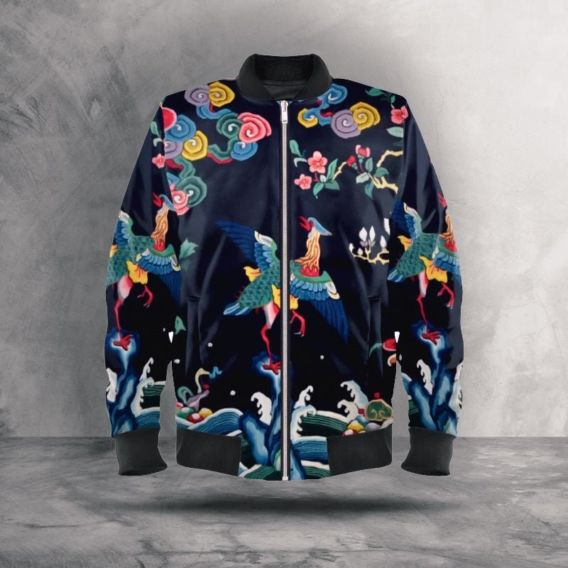 Chinoiserie Jacquard Bomber Jacket