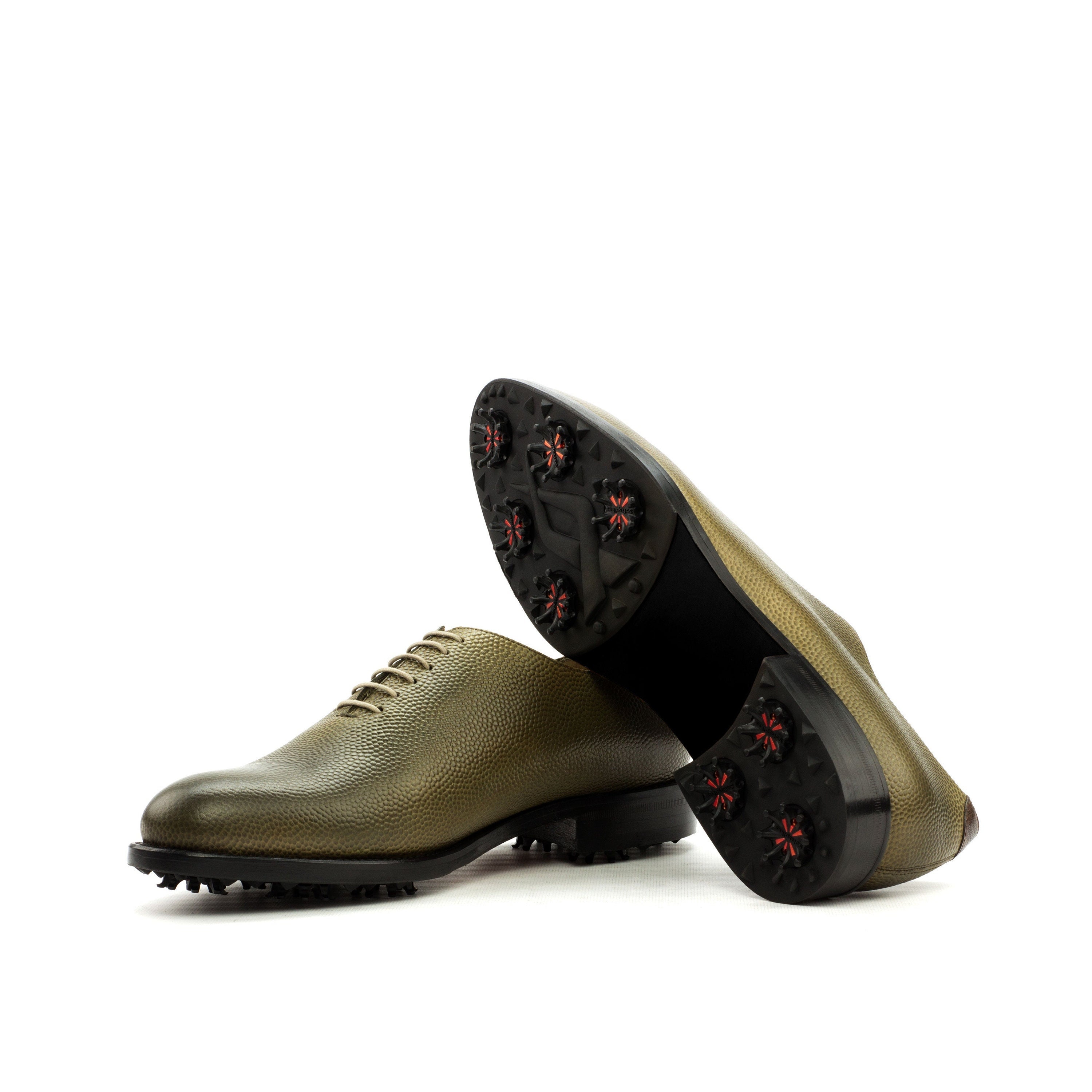 Hand made Golf shoes Available in Plus Sizes, Pebble Green Whole Cut Leather, Golfer Gift, Golf gift for dad