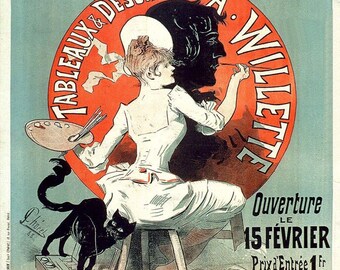 French Vintage Poster for Paintings Exposition - Etsy