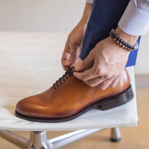Whole Cut Cognac Coloured GoodYear Welted Leather Shoe (Fastlane production)