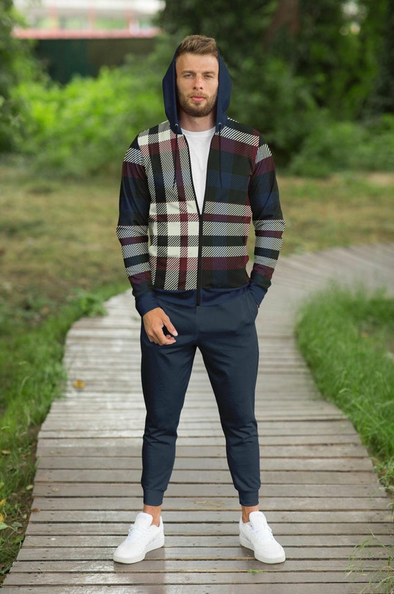 Zip up Tartan Hoodie, Plaid Mens or Womens Hoodie off Kilter