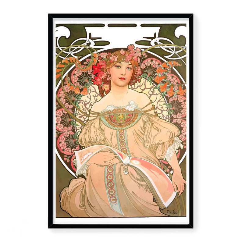 Alphonse Mucha Vintage Art Print Etsy