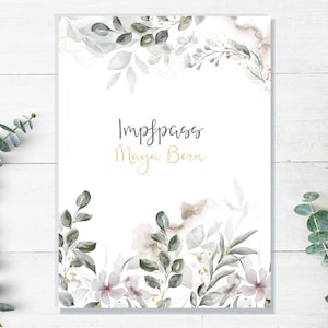 Impfpasshülle | Eukalyptus | Aquarell | personalisiert mit Namen | Impfpass | Hülle | Impfausweis | für Kinder | für Erwachsene | Umschlag